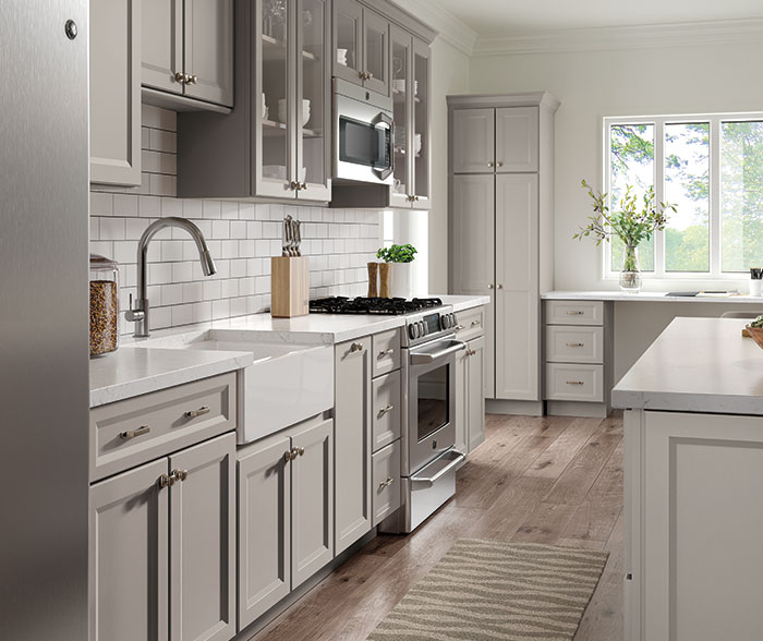 Gray Cabinets in Transitional Kitchen