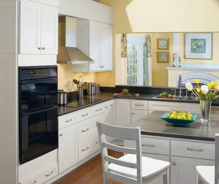 Alpine white shaker style kitchen cabinets by Homecrest Cabinetry